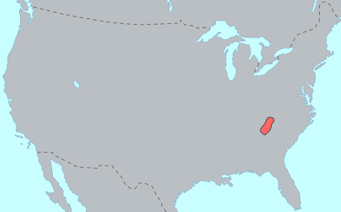 Map of the area where Cherokee is spoken