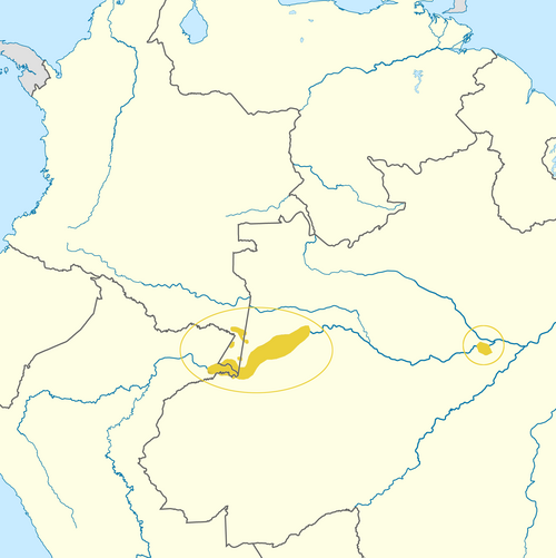 Map of the area where Ticuna is spoken