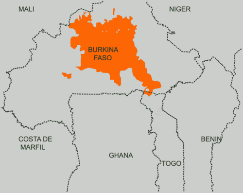 Map of the area where Mooré is spoken