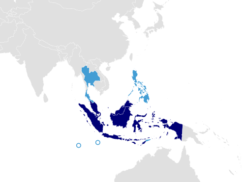 Map of the area where Malay is spoken