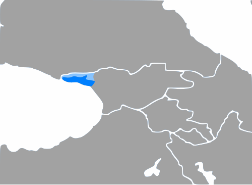 Map of the area where Abkhaz is spoken