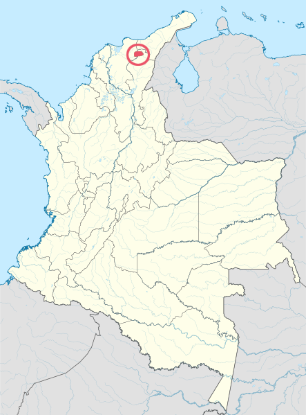 Map of the area where Arhuaco is spoken