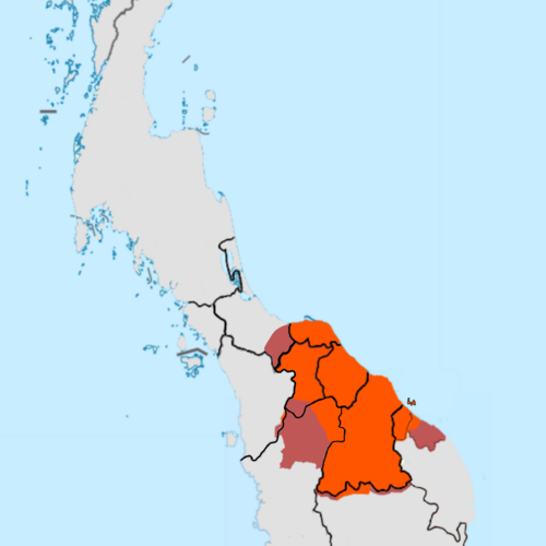 Map of the area where Pattani Malay is spoken