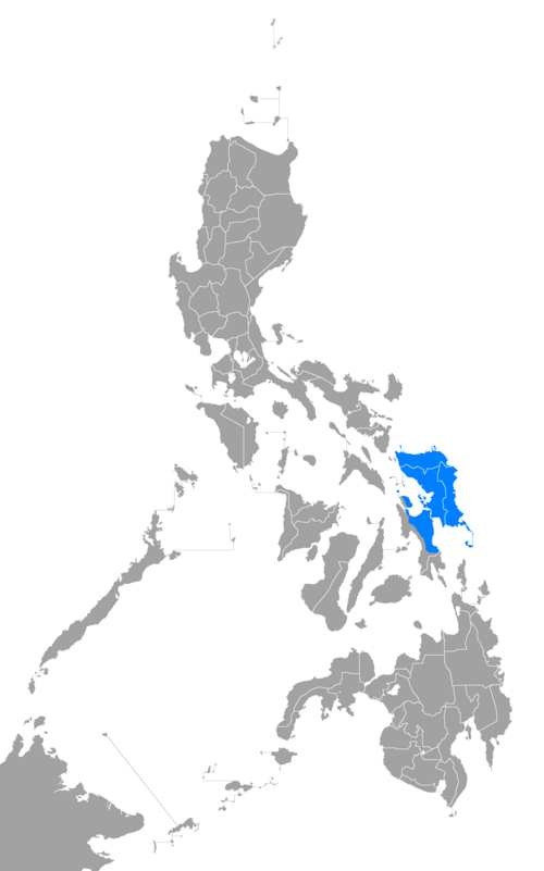 Map of the area where Waray-Waray is spoken