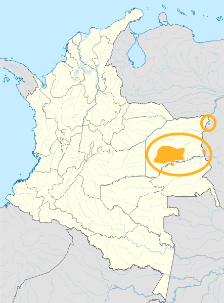 Map of the area where Piapoco is spoken