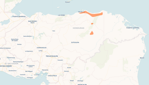Map of the area where Paya is spoken