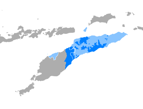 Map of the area where Tetum is spoken