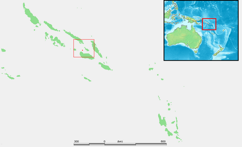 Map of the area where Savosavo is spoken