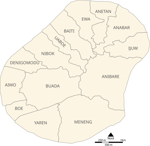 Map of the area where Nauruan is spoken