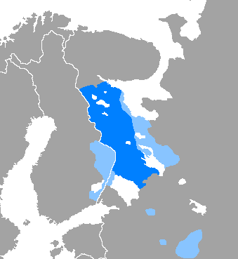 Map of the area where Karelian is spoken