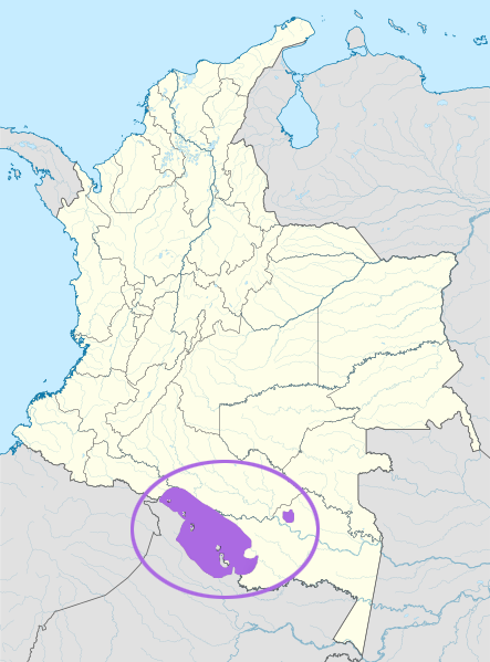 Map of the area where Murui Huitoto is spoken