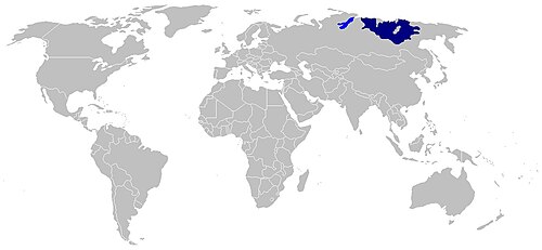 Map of the area where Yakut is spoken