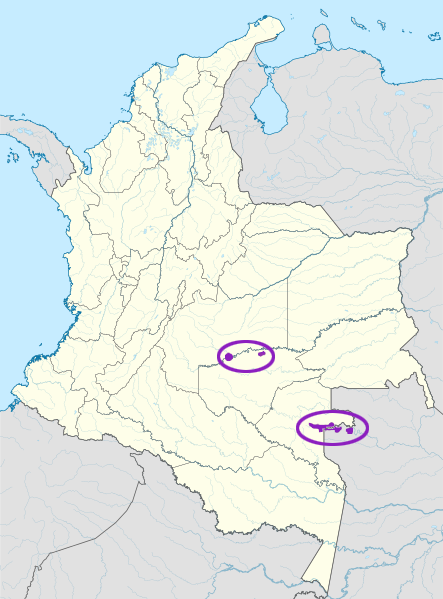 Map of the area where Tucano is spoken