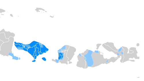 Map of the area where Balinese is spoken