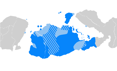Map of the area where Sumbawa is spoken