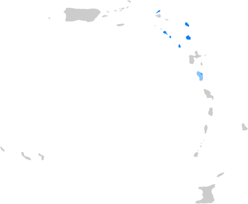 Map of the area where Antiguan and Barbudan Creole is spoken