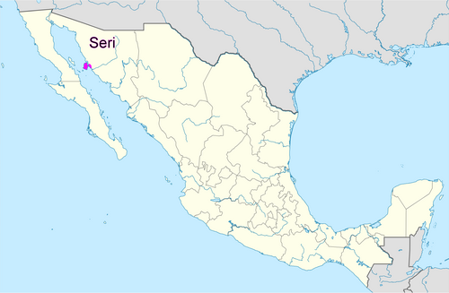 Map of the area where Seri is spoken
