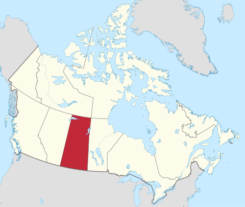 Map of the area where Blackfoot is spoken