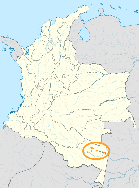 Map of the area where Yucuna is spoken